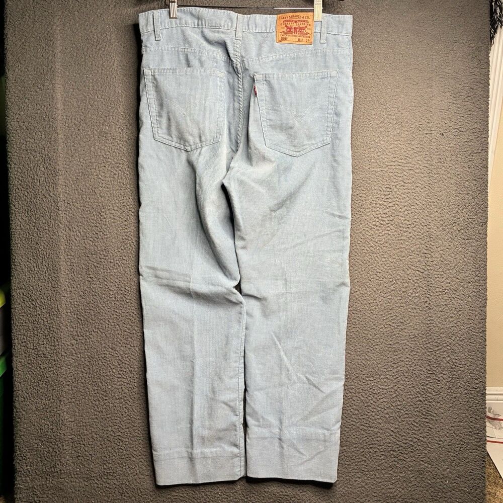 Vintage 90s Levis 505 Light Blue Corduroy Pants USA 36x30 Straight Pin Wale